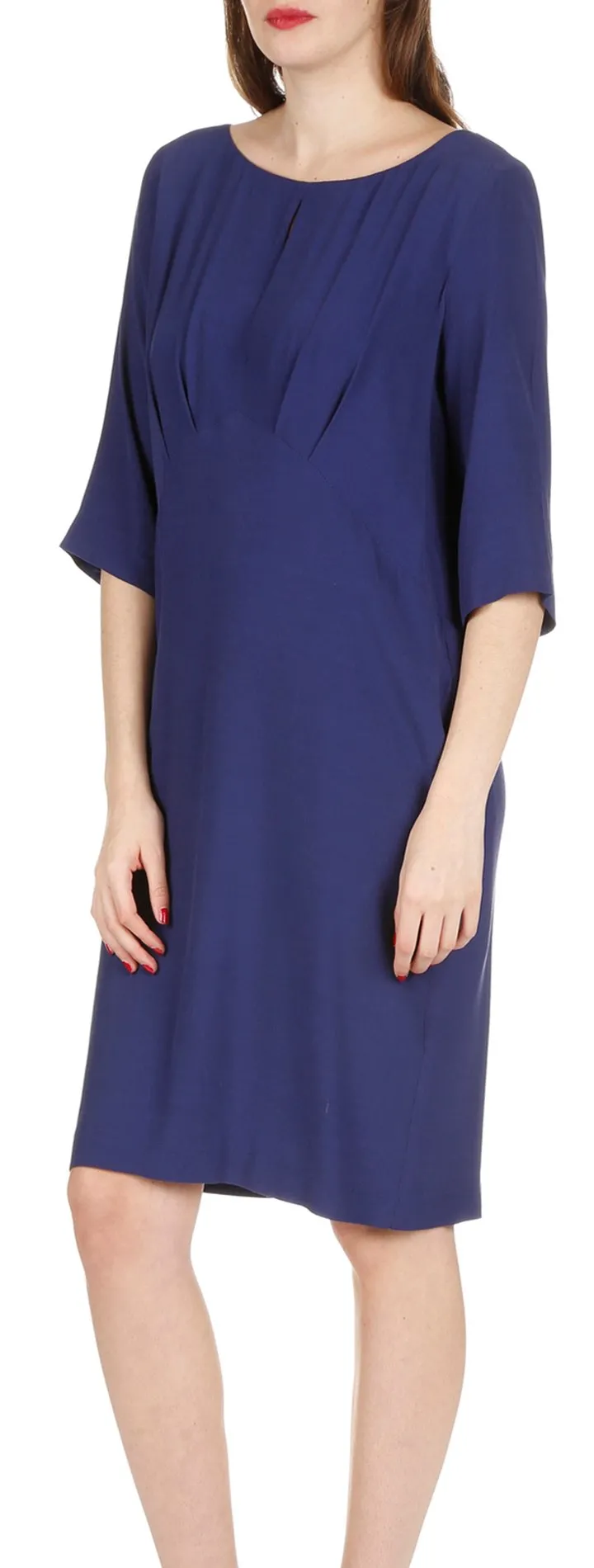 Robe courte fendue dos Bleu