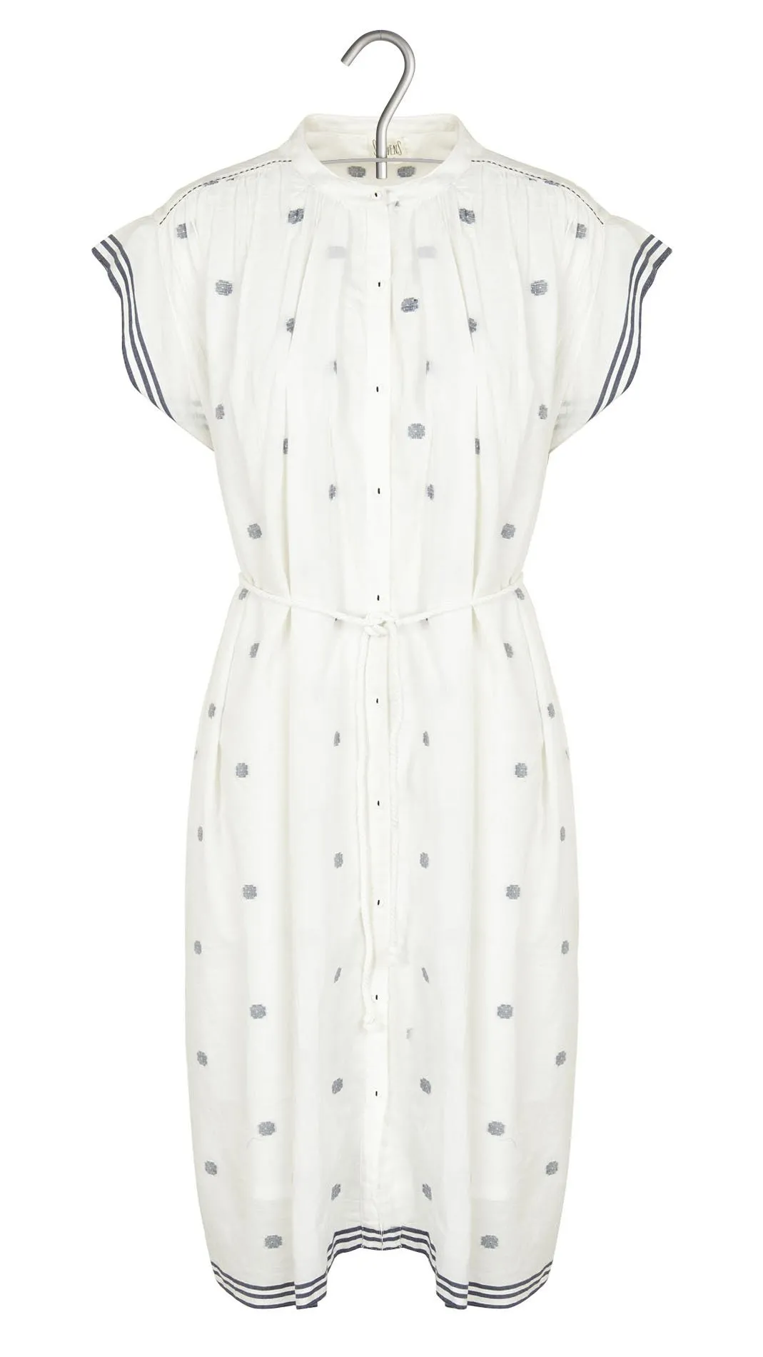 Robe en Voile de Coton jacquard Blanc