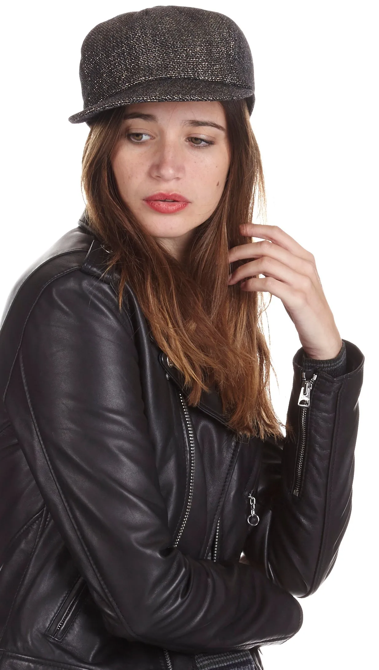 Casquette en toile lurex Doré