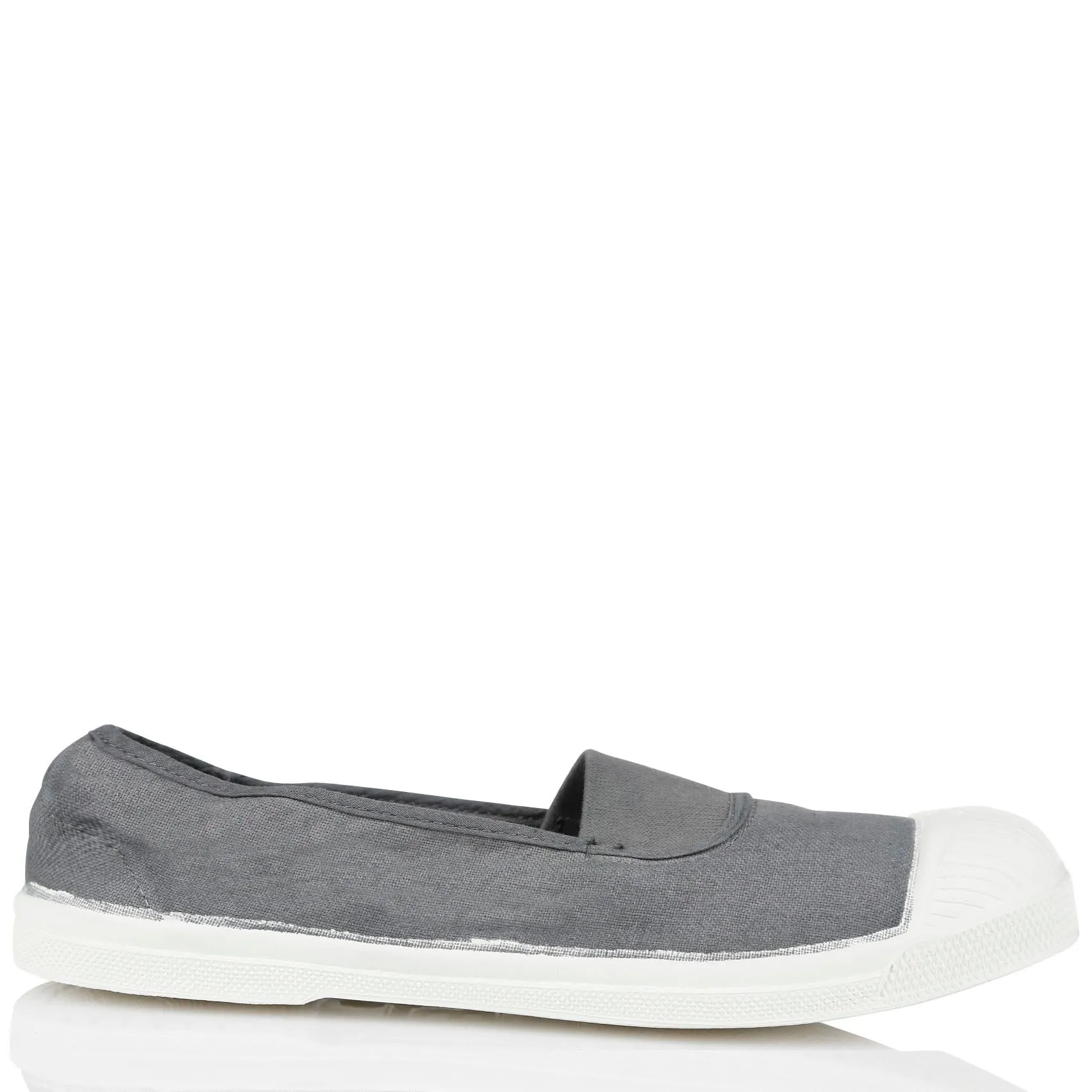 Tennis à élastique en toile Gris