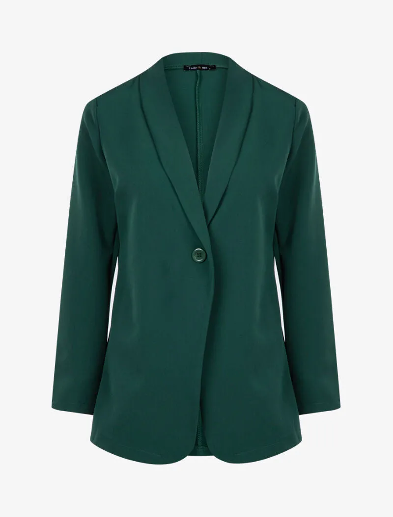 Veste fluide à col tailleur - vert