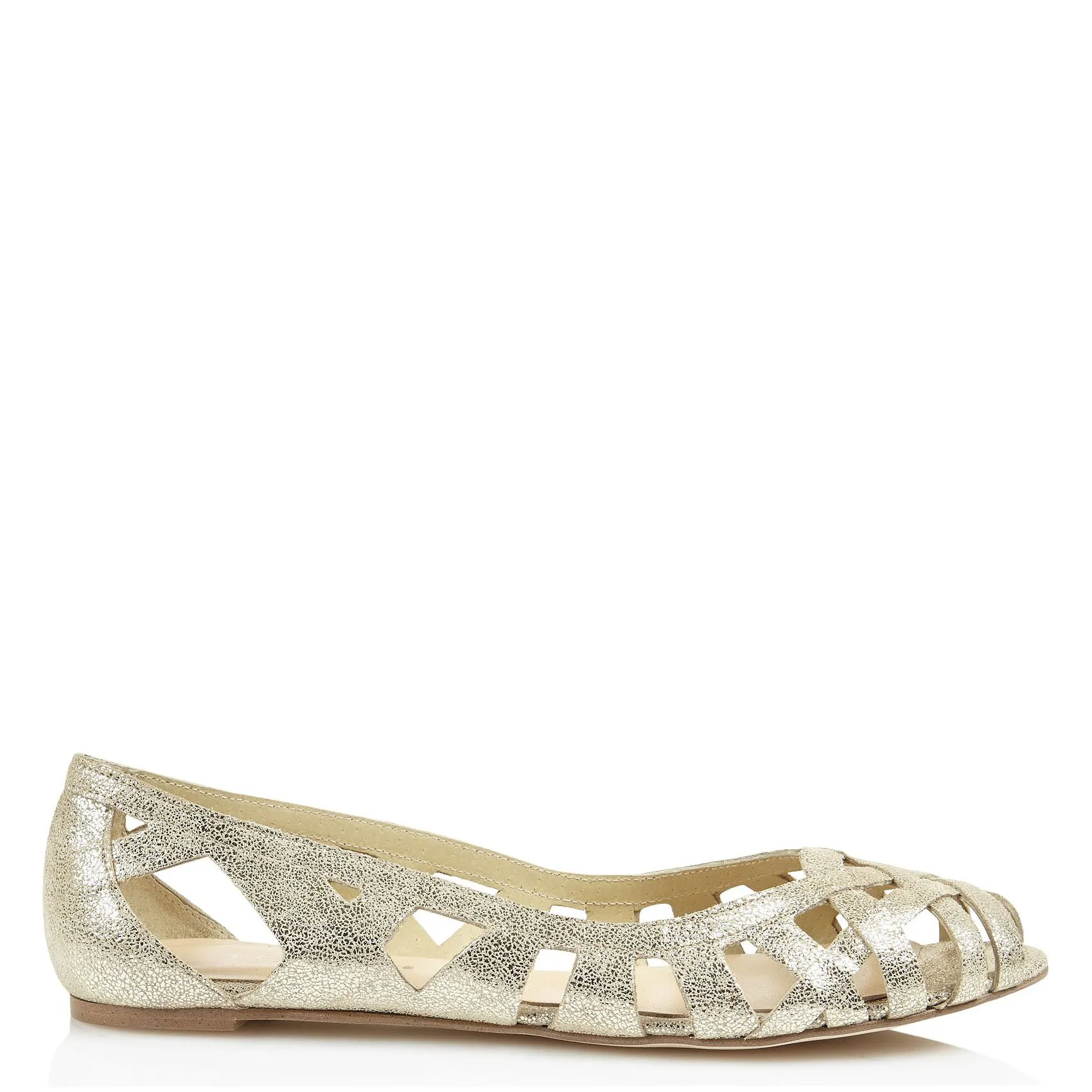 Ballerines ajourées en cuir Doré DERAY