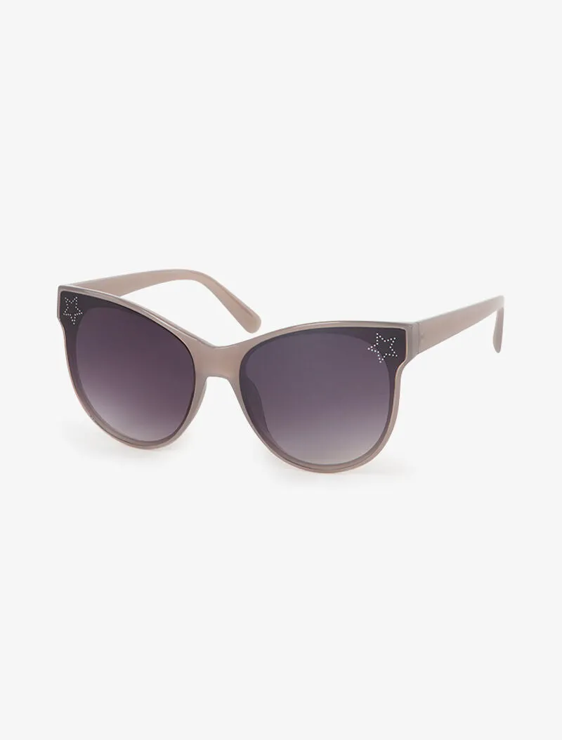 Lunettes de soleil ovales oversize - gris clair