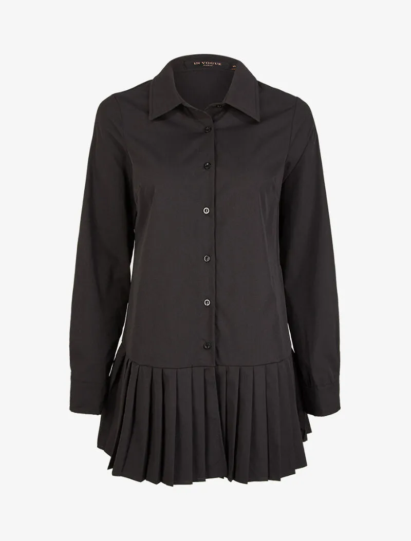 Tunique à bord gaufré - noir