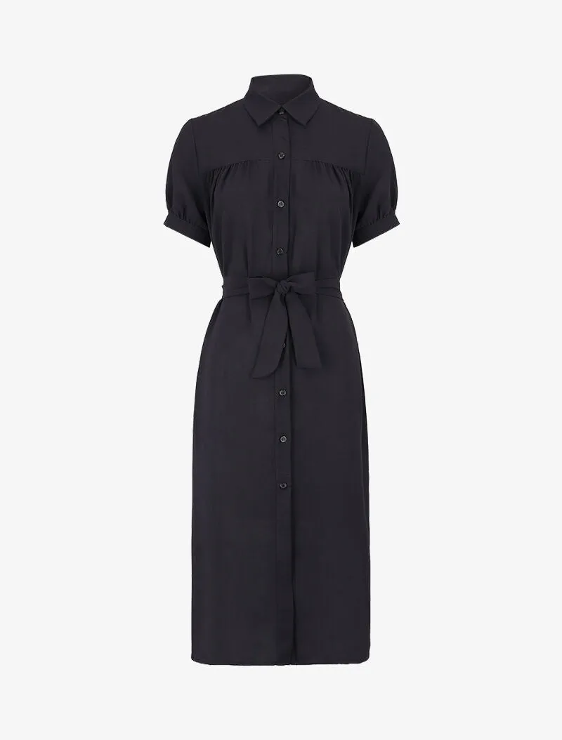 Robe chemise à manches courtes - noir