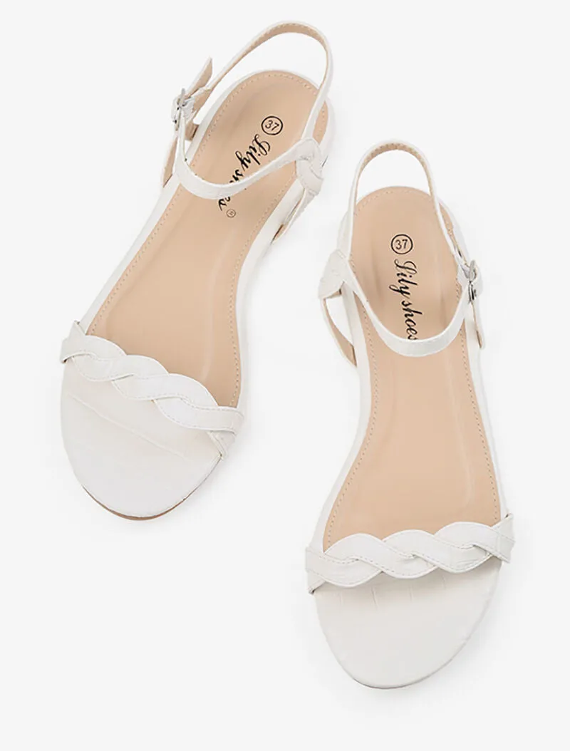 Nu-pieds à tour de cheville effet torsadé - blanc