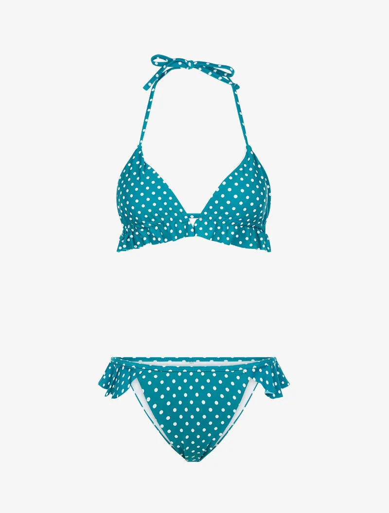 Bikini à imprimé pois - vert