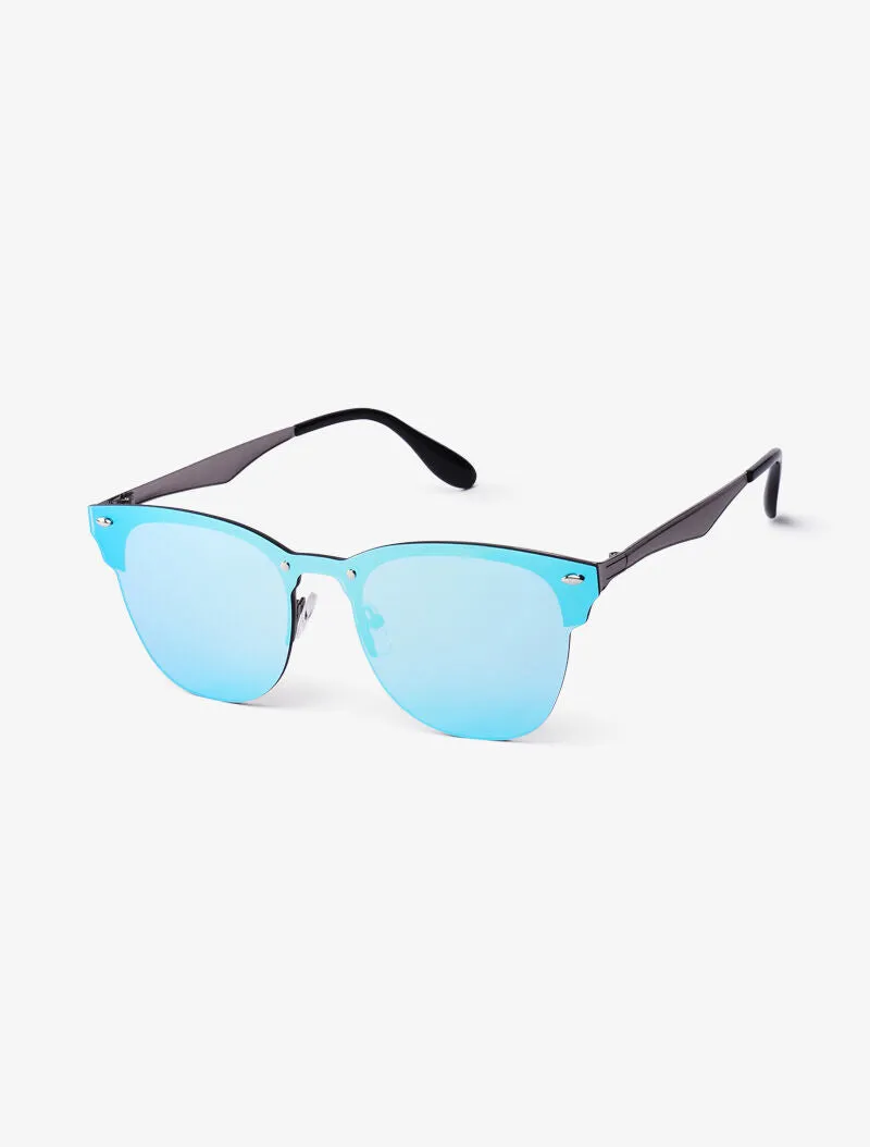 Lunettes clubmaster à demi monture - bleu