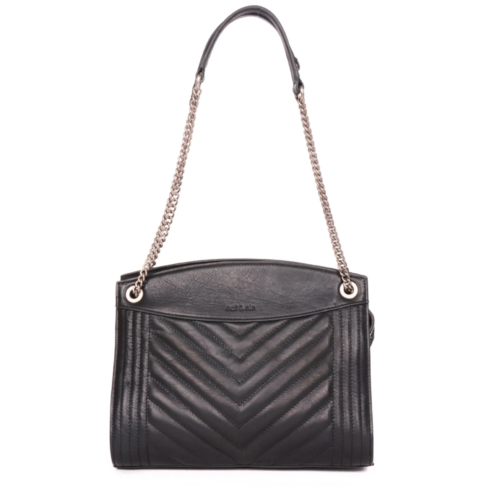 Sac matelassé en cuir Noir SIMONE