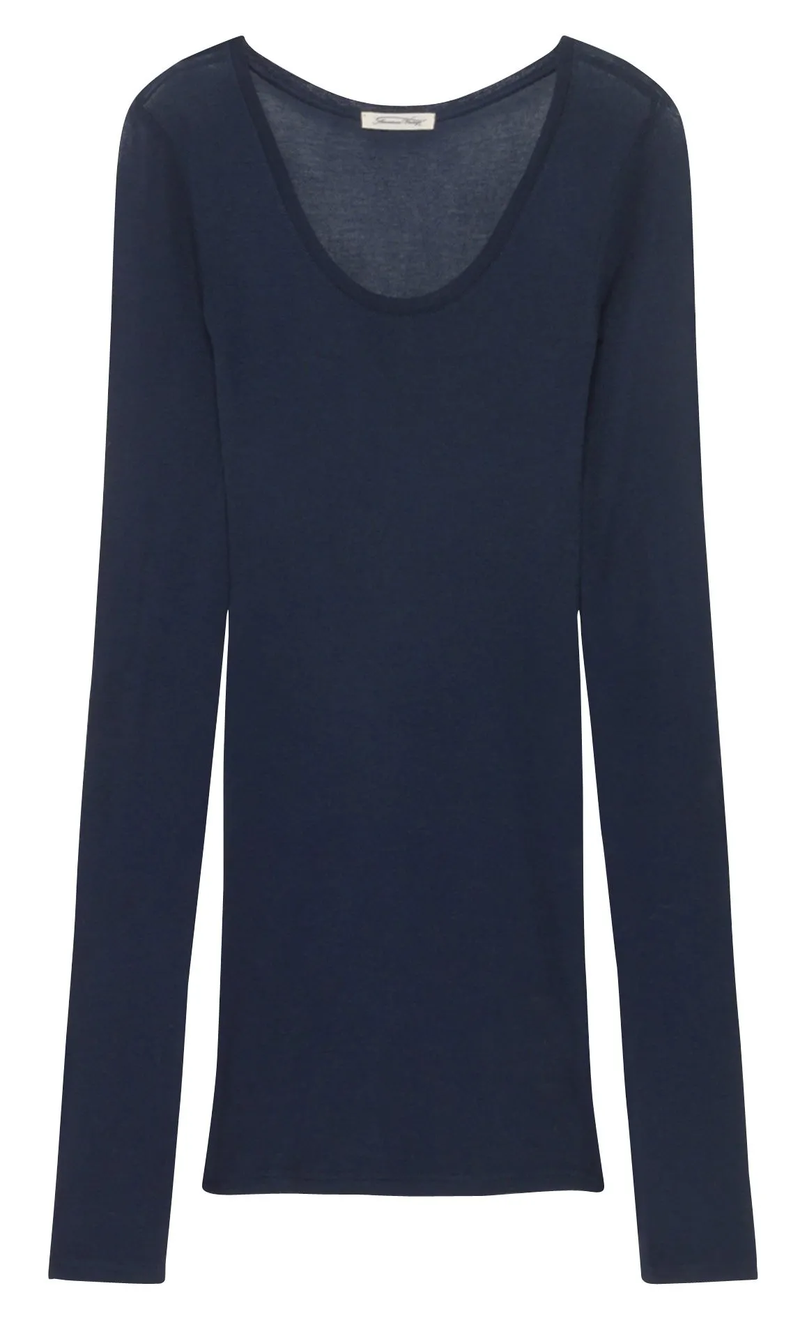 Tee-shirt moulant à col rond en coton Bleu MASSACHUSETTS