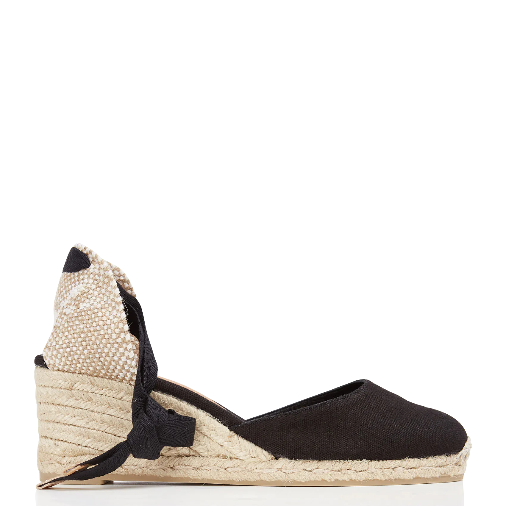 Espadrilles compensées en toile Noir CARINA