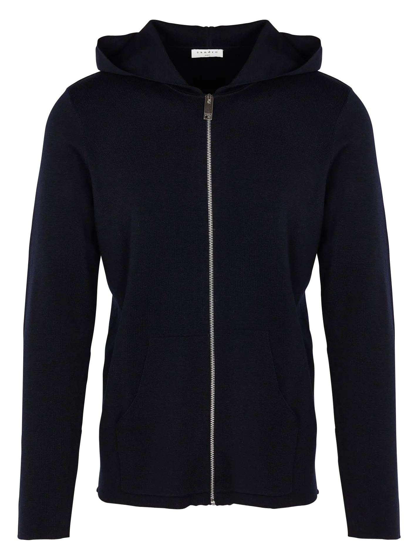 Gilet regular-fit à capuche zippé en laine Bleu