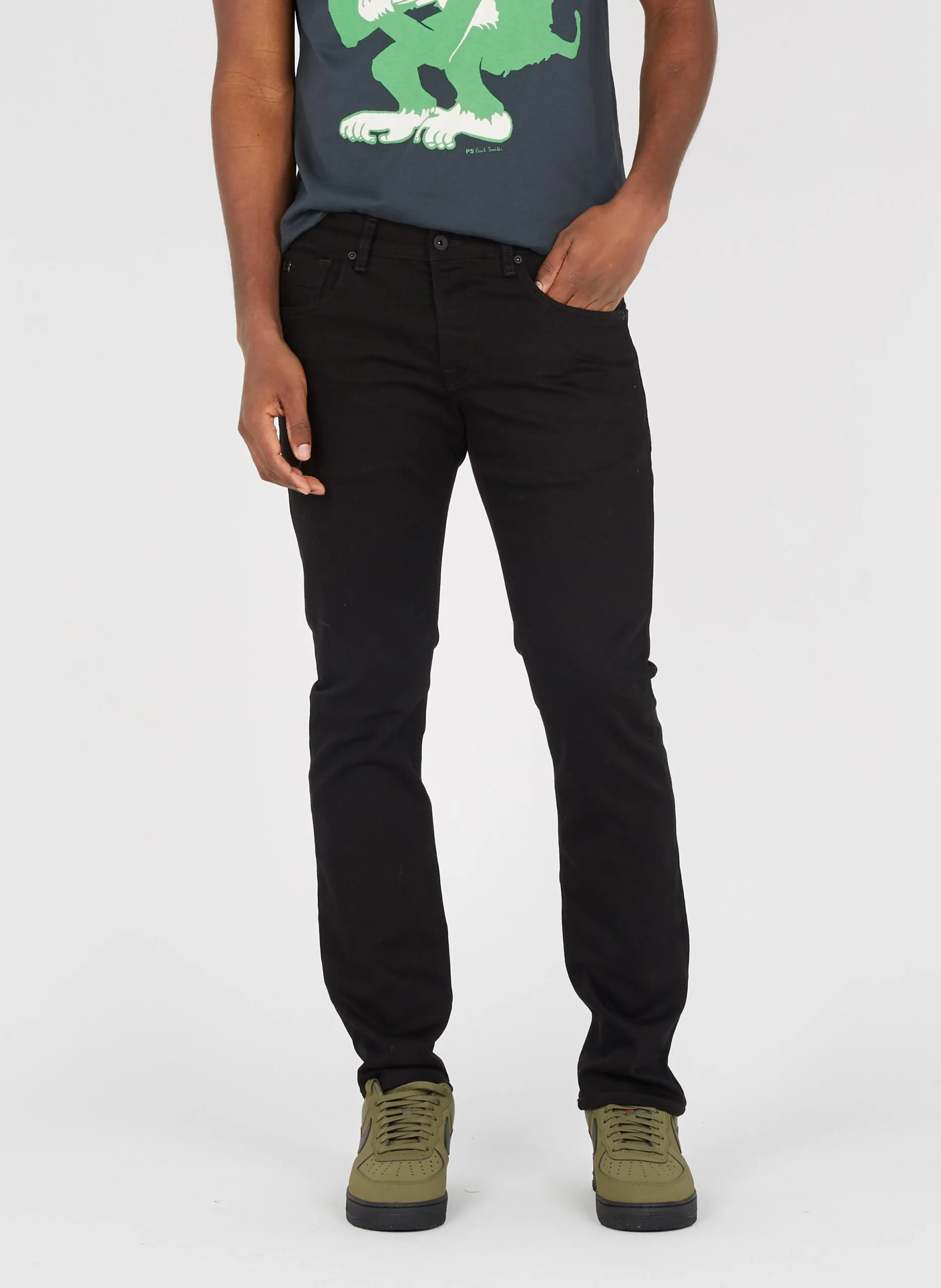 Jean slim taille normale Noir