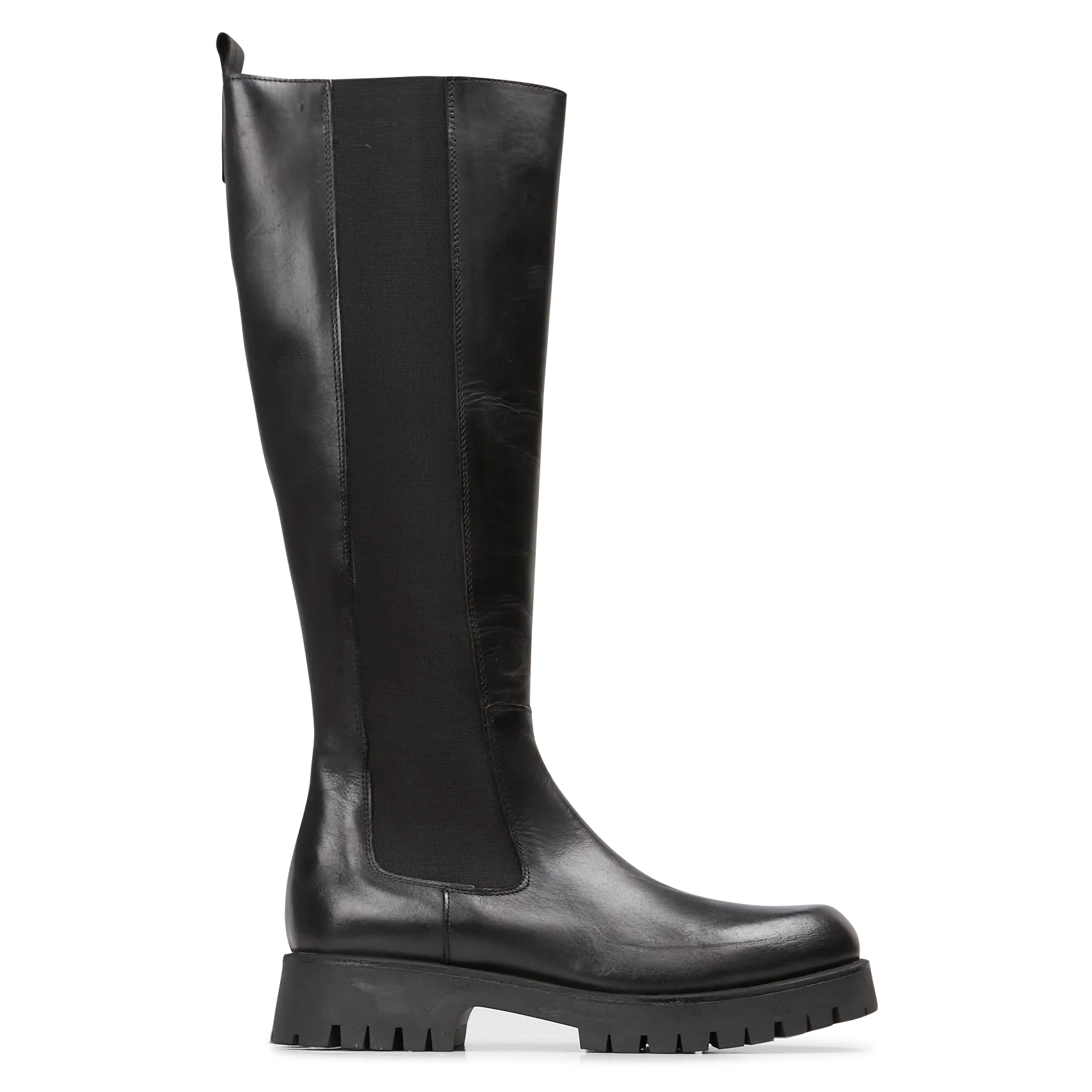 Bottes à plateforme en cuir Noir REBEL