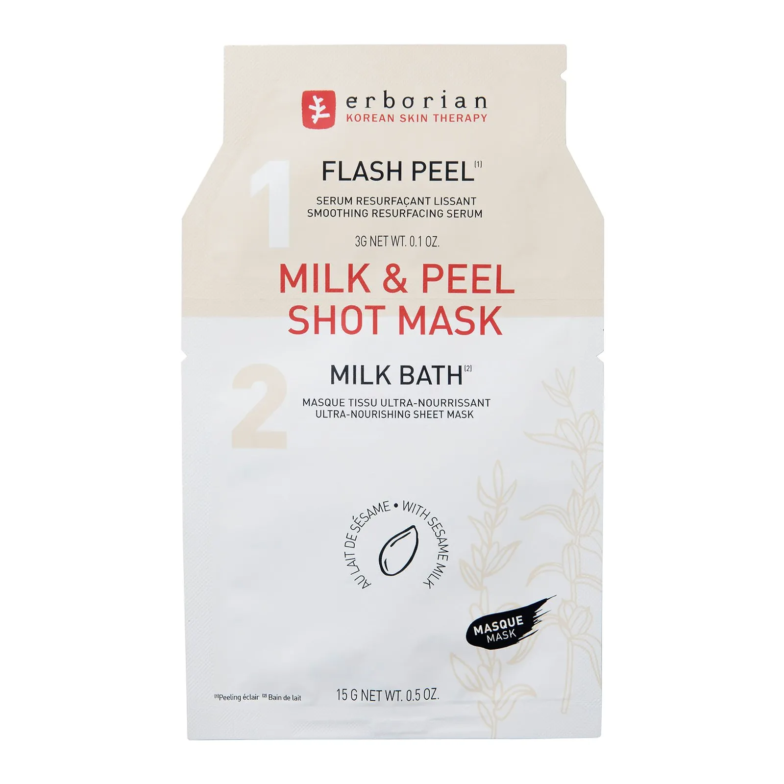 Milk & Peel Shot Mask - Sérum Resurfaçant Lissant et Masque Tissu Ultra-Nourissant