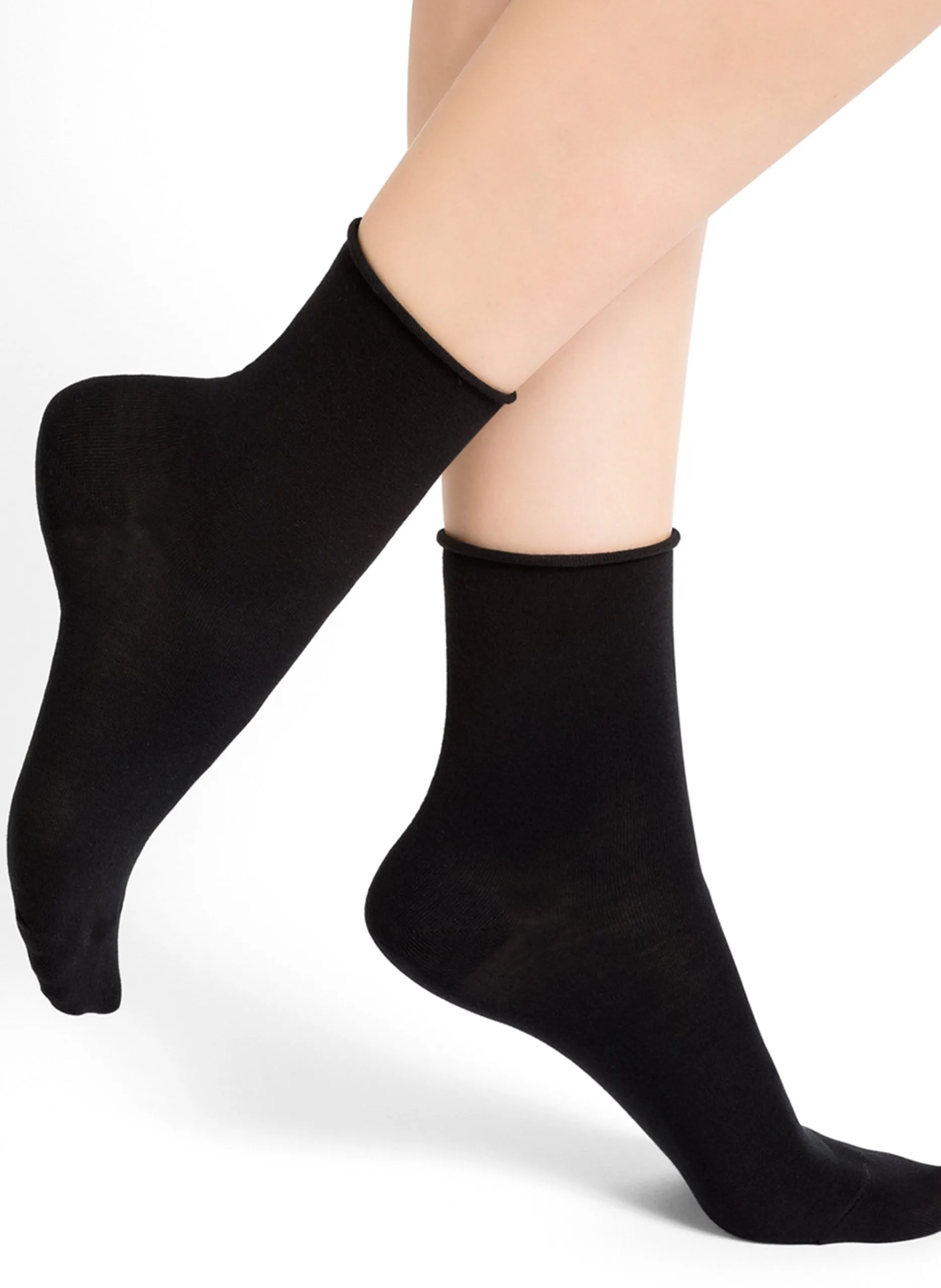 Socquettes veloutées en coton Bleu