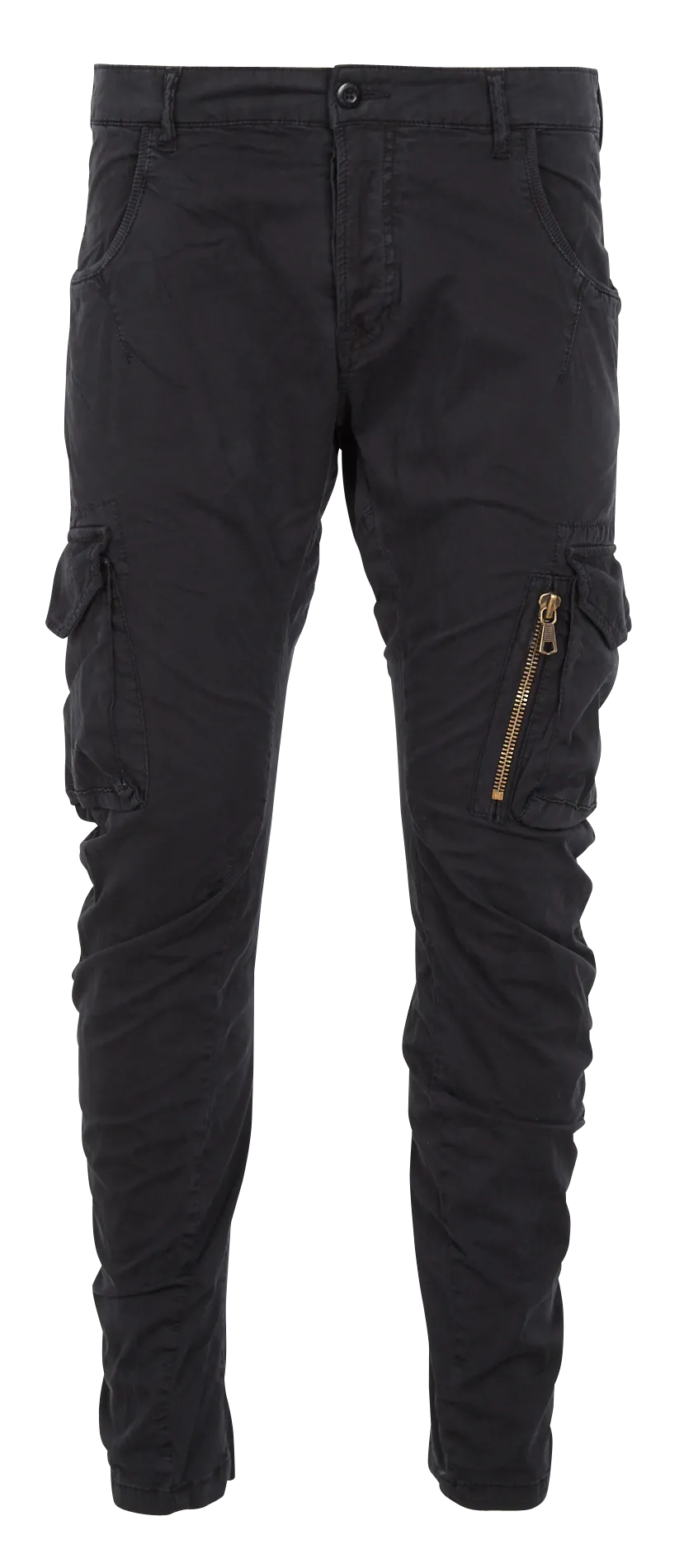 Pantalon treillis avec poches en coton Noir
