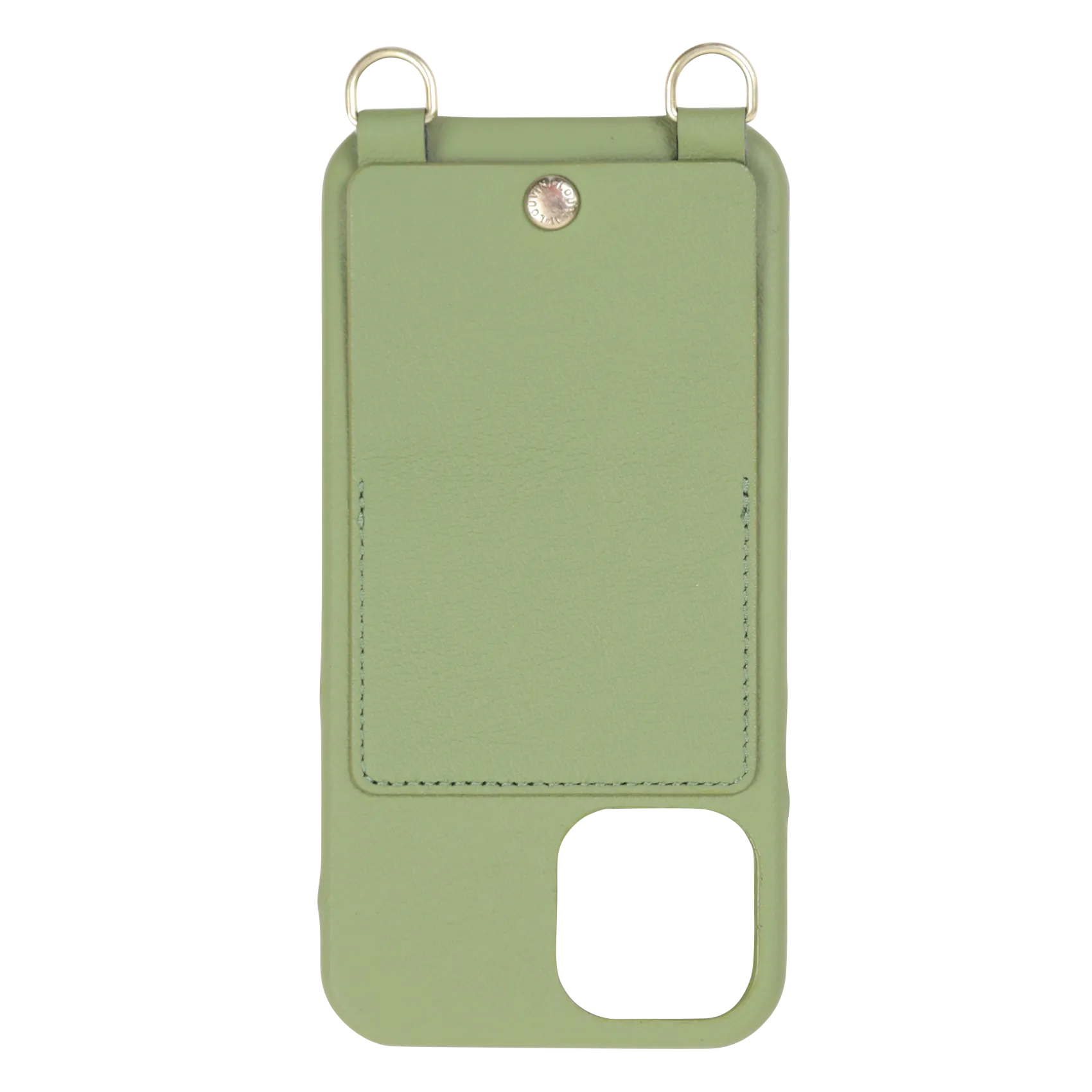 Etui pour iPhone avec pochette en cuir Kaki LOU