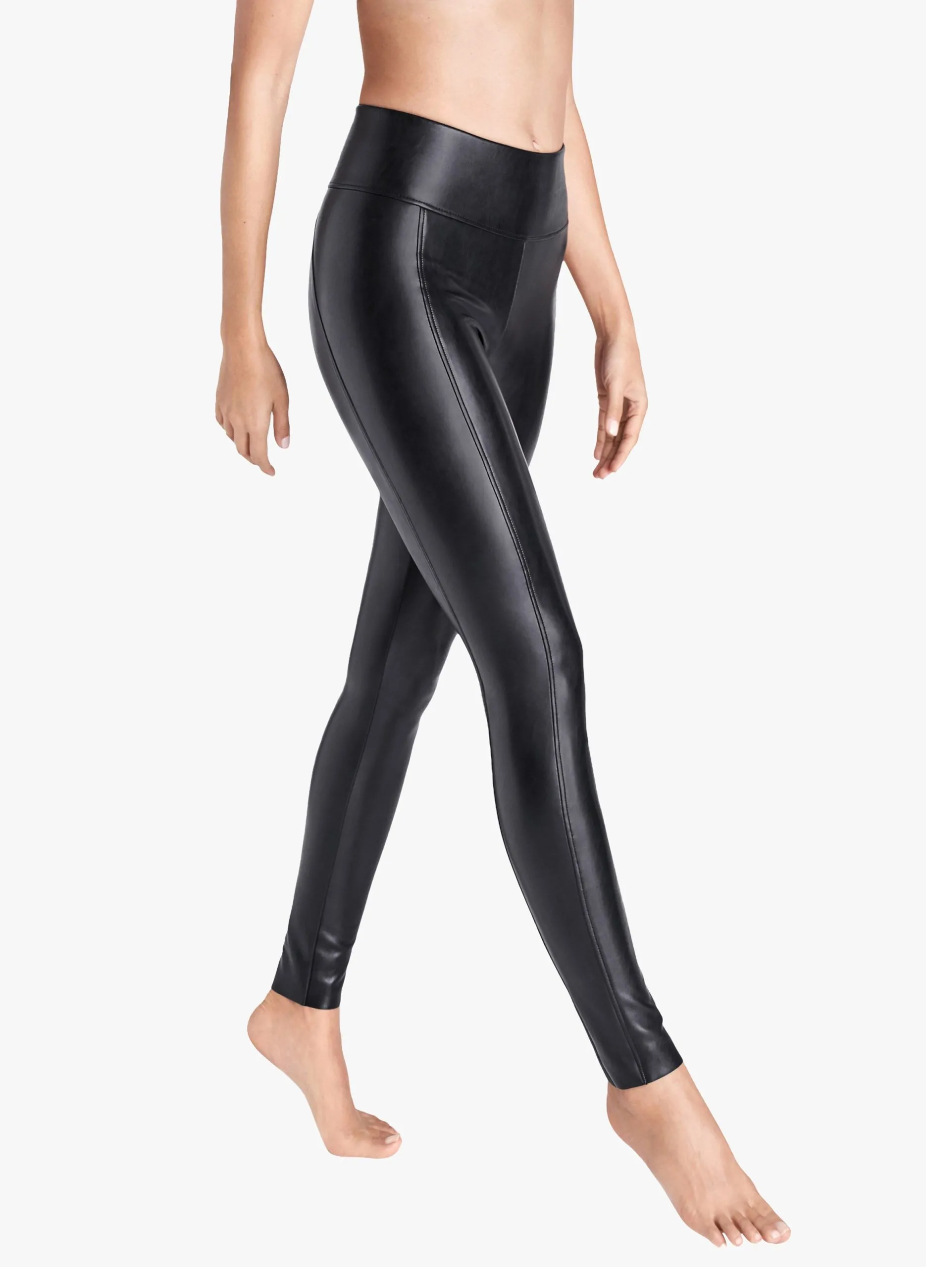 Leggings en cuir vegan Noir Edie Forming Leggings