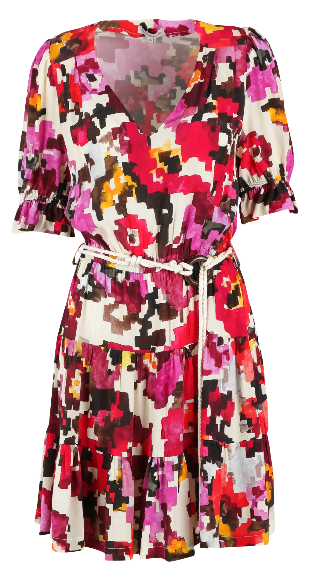 Robe longue col V imprimée Multicolore RAPHAEL