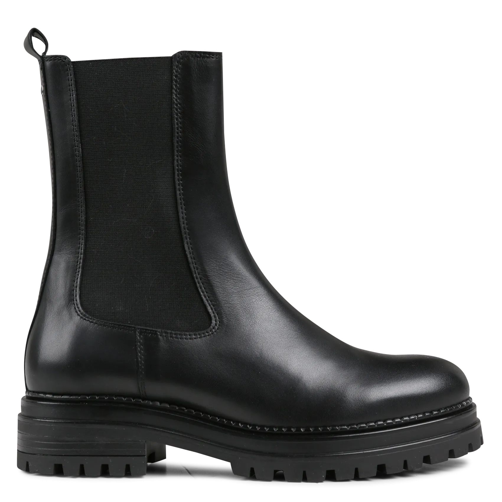 Bottines plates FELICI en cuir lisse Noir FELICI