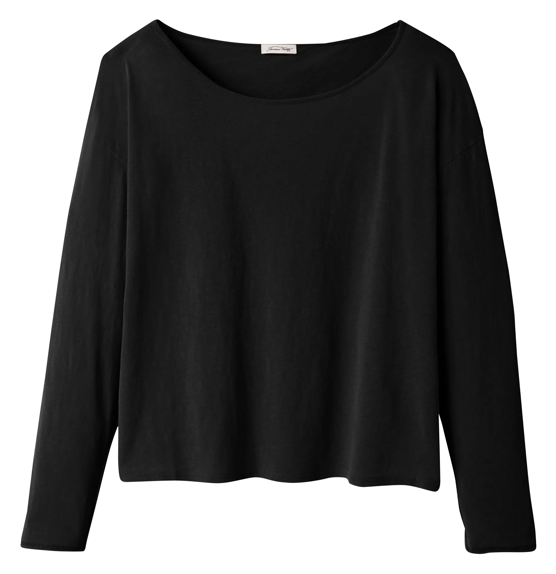 Tee-shirt ample à col bateau en coton Noir AKSUN