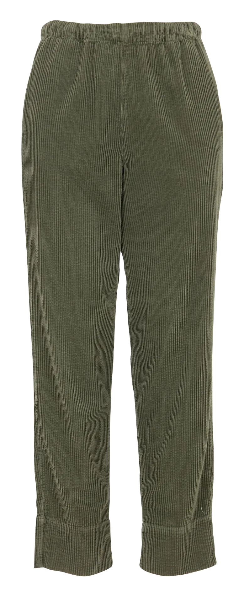 Pantalon droit en velours côtelé Vert SAPHIR