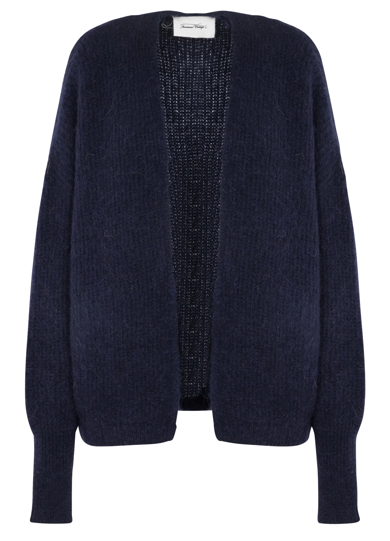 Gilet ouvert en laine et alpaga mélangé Bleu EAST