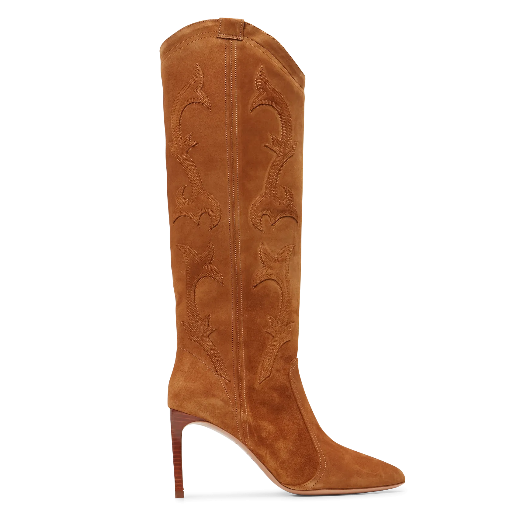 Bottes à talon en cuir velours Marron HCAITLIN