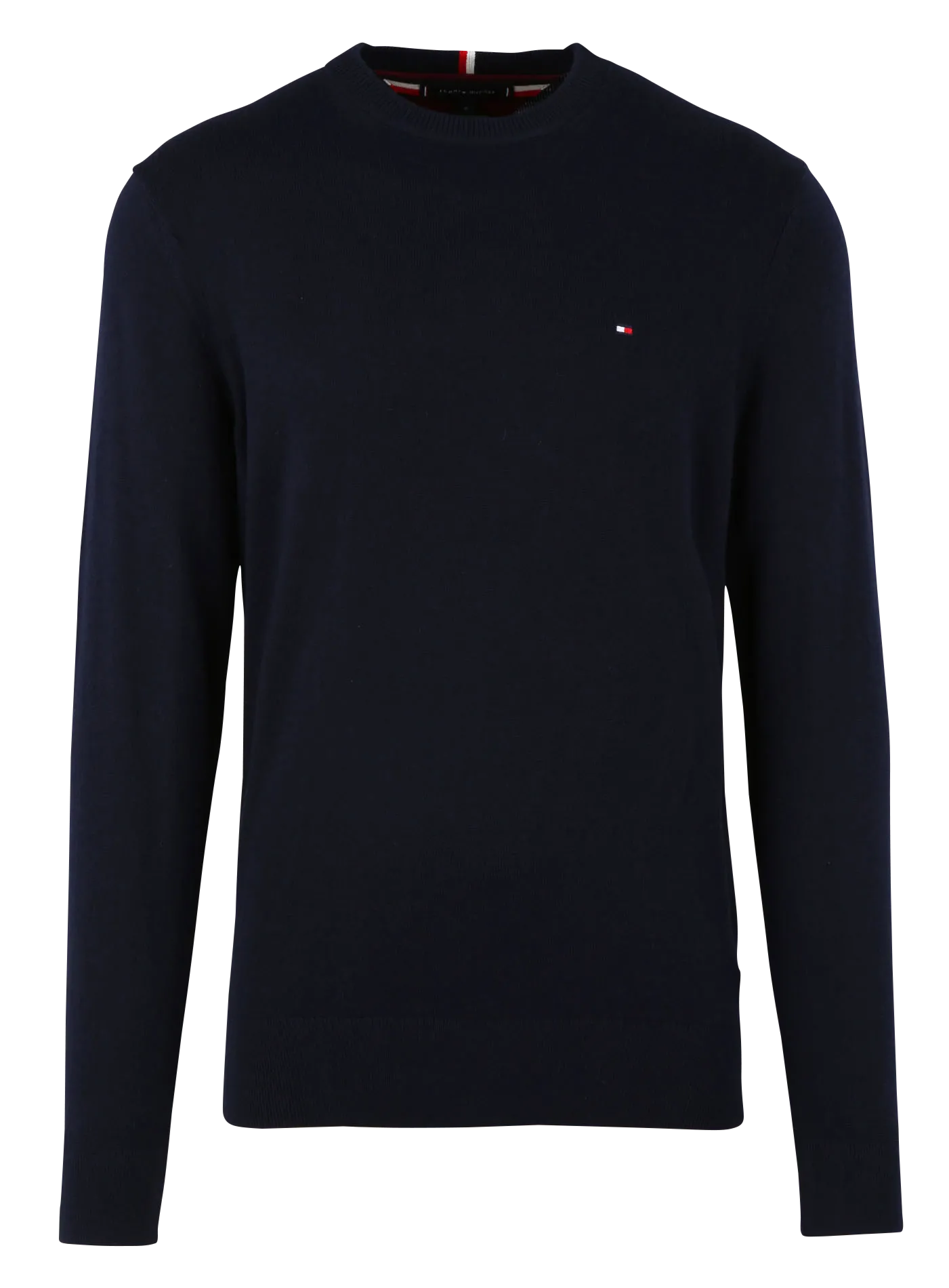 Pull col rond en coton mélangé Bleu