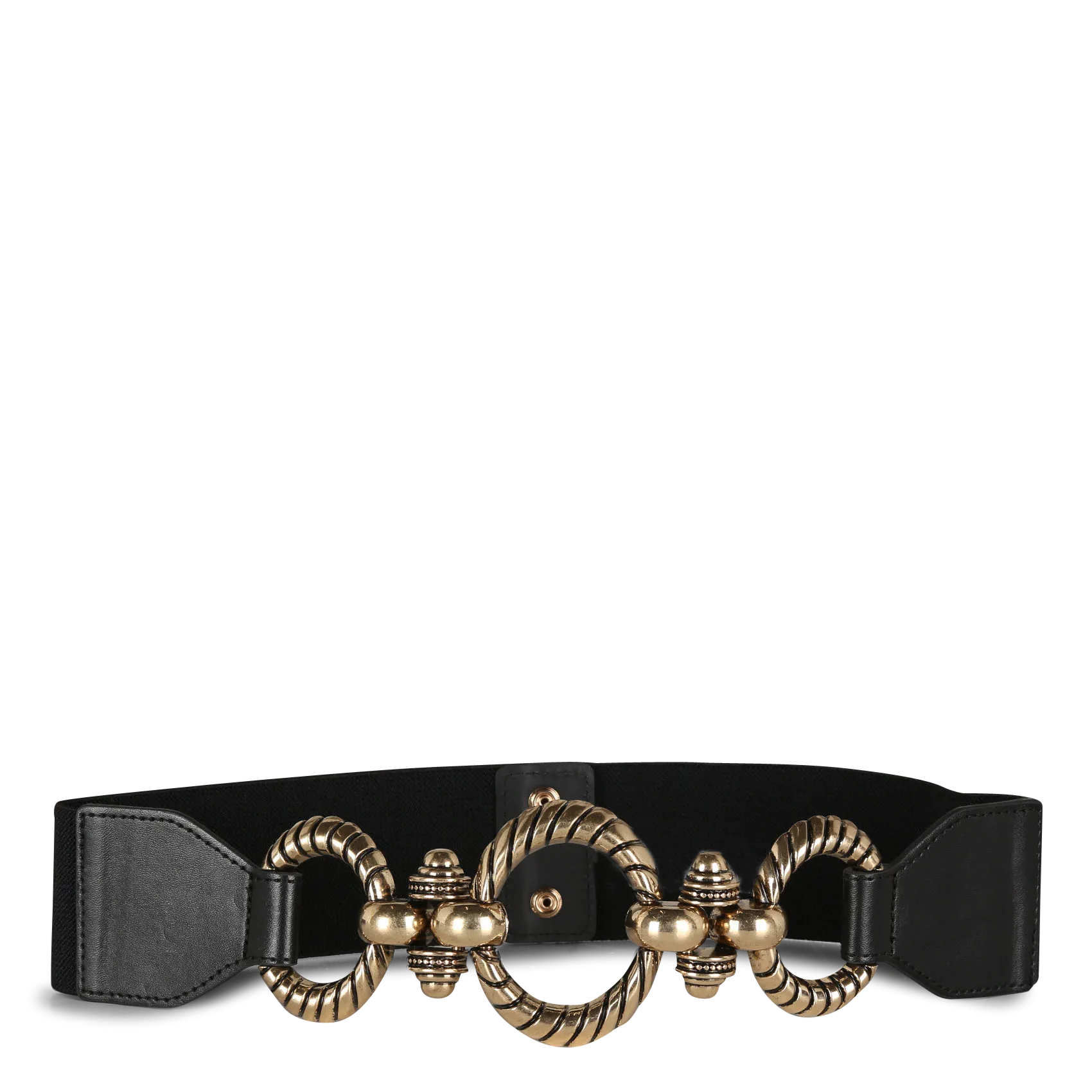 Ceinture élastique à boucle baroque Noir