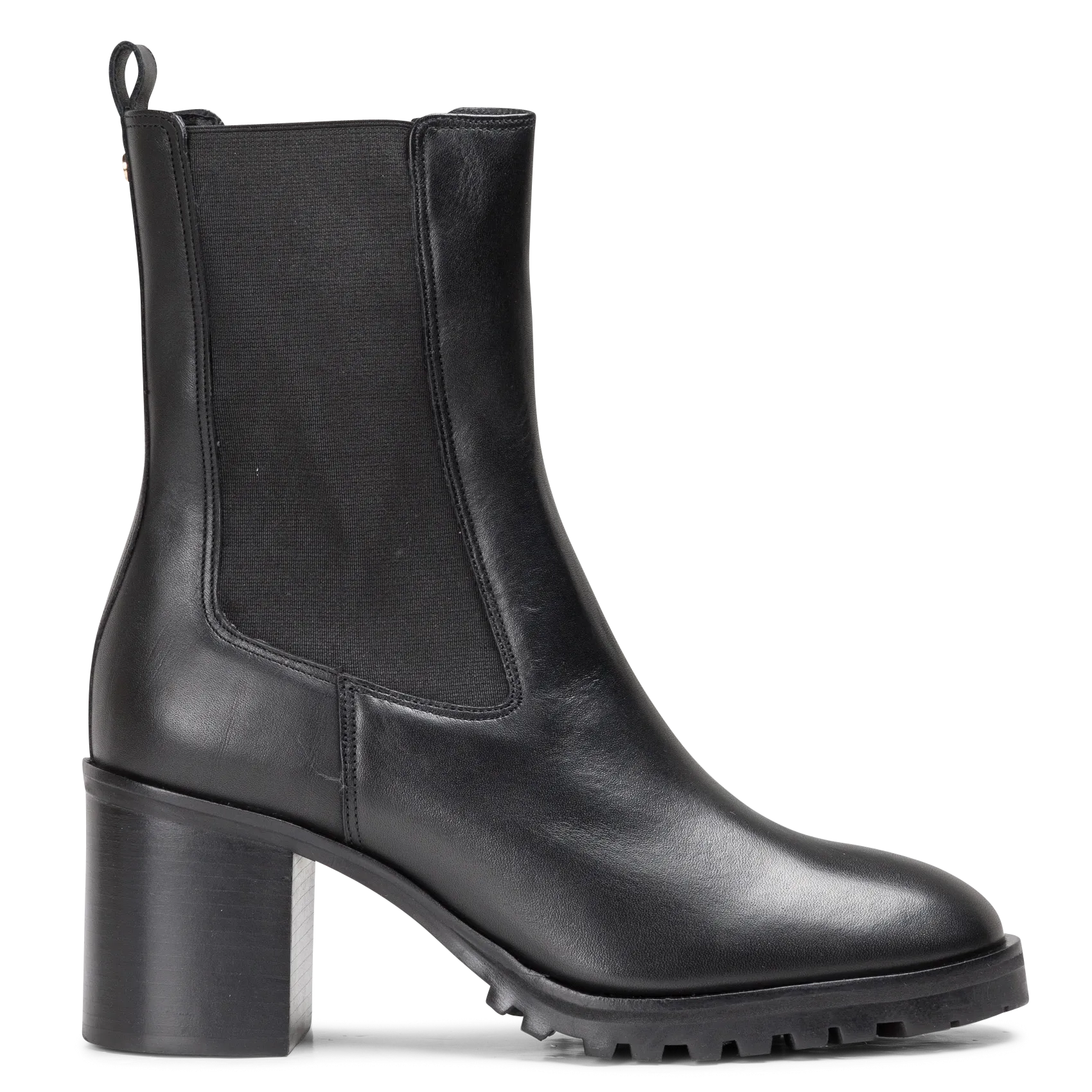 Bottines en cuir lisse Noir ZELICI