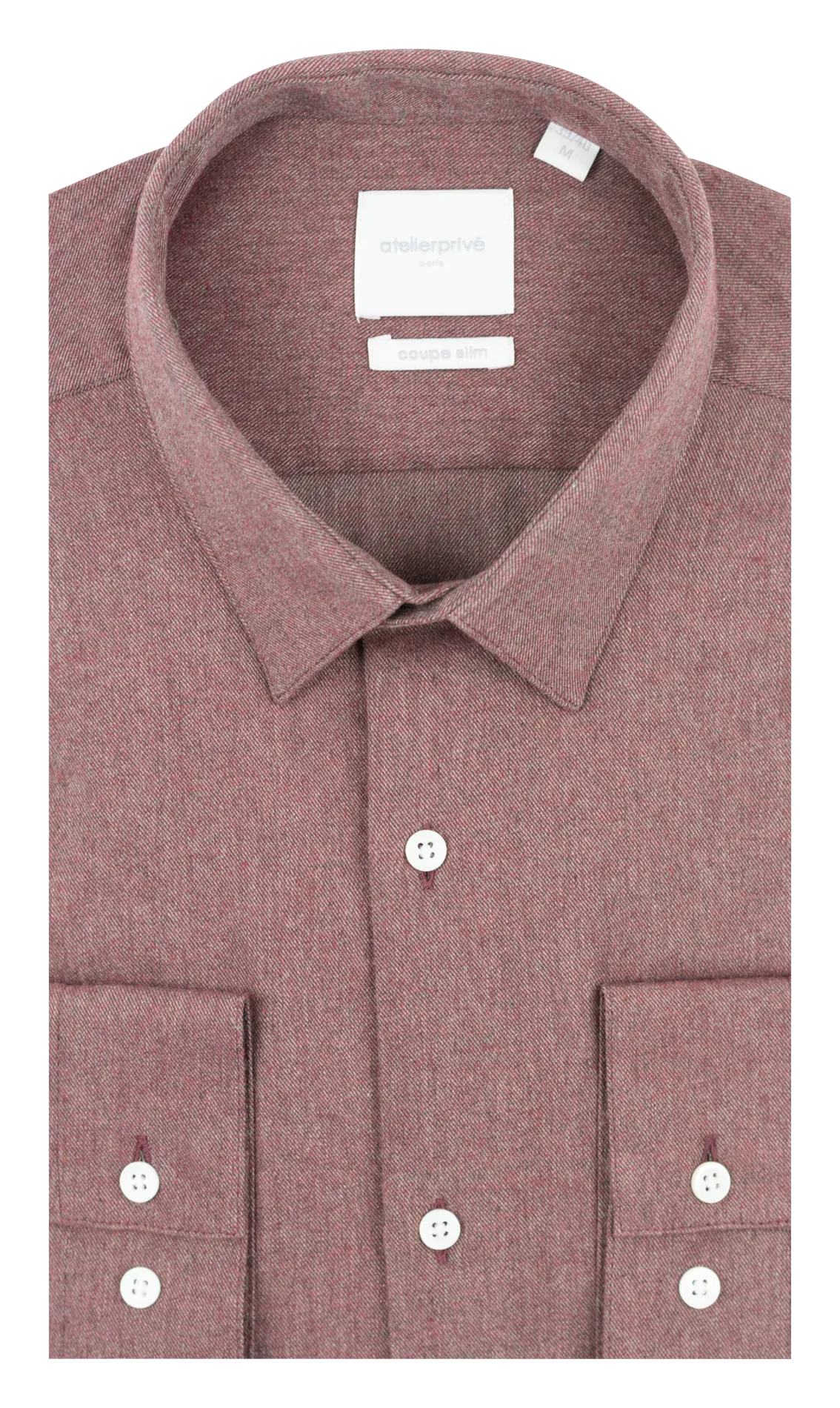 Chemise col classique slim-fit en coton Rouge