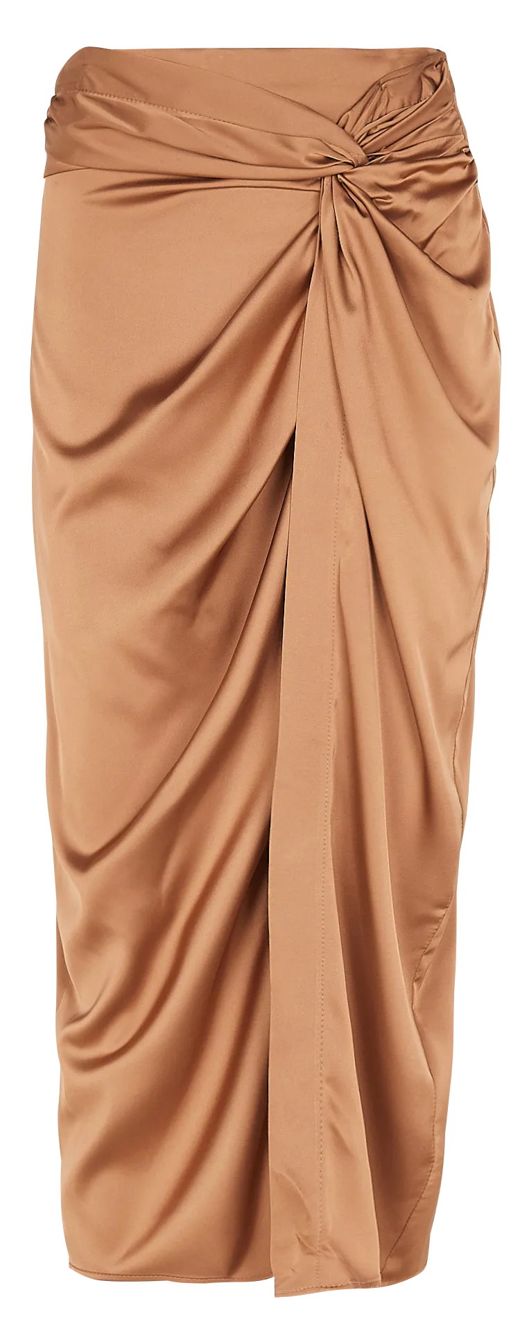 Jupe midi fluide Marron