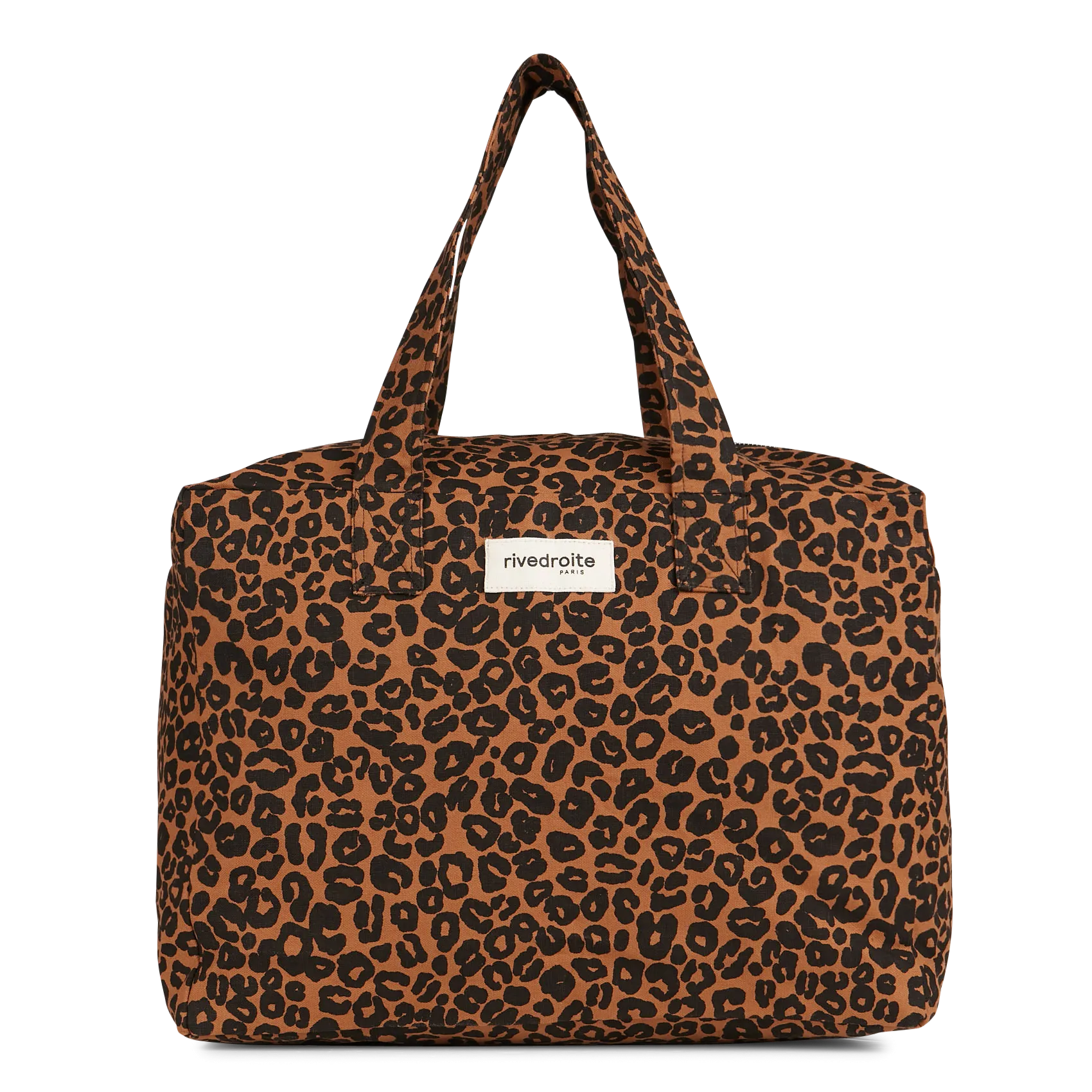 Sac week-end en coton recyclé imprimé Marron CELESTINS