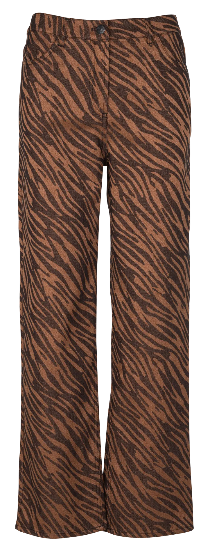 Pantalon droit imprimé en coton mélangé Multicolore Susanna