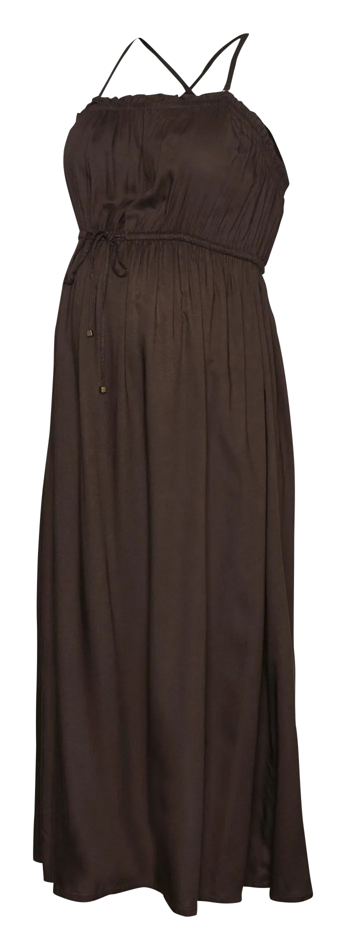 Robe longue à bretelles fines Noir ELVA