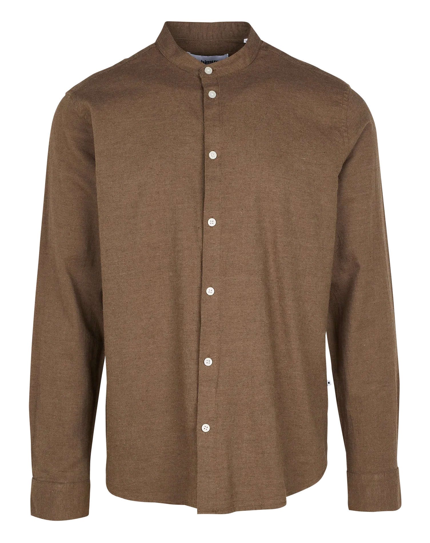 Chemise col Mao regular-fit en coton bio Marron ANHOLT
