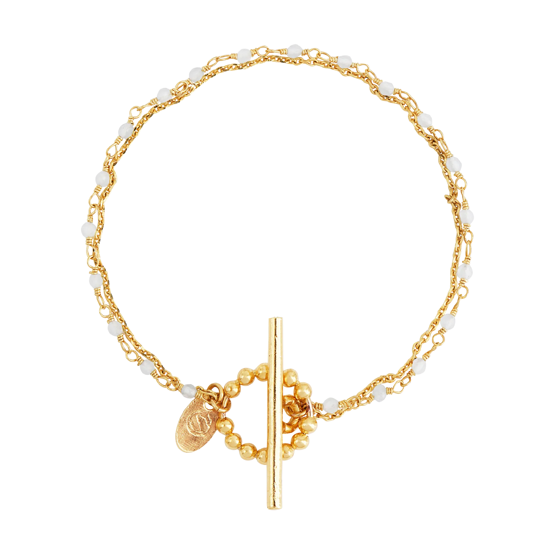 Bracelet double à perles Blanc ROXANE