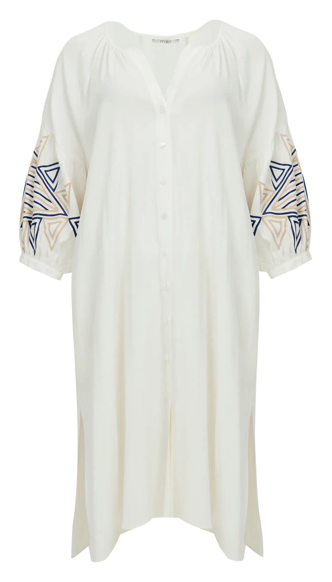 Robe chemise en sérigraphie en viscose Blanc