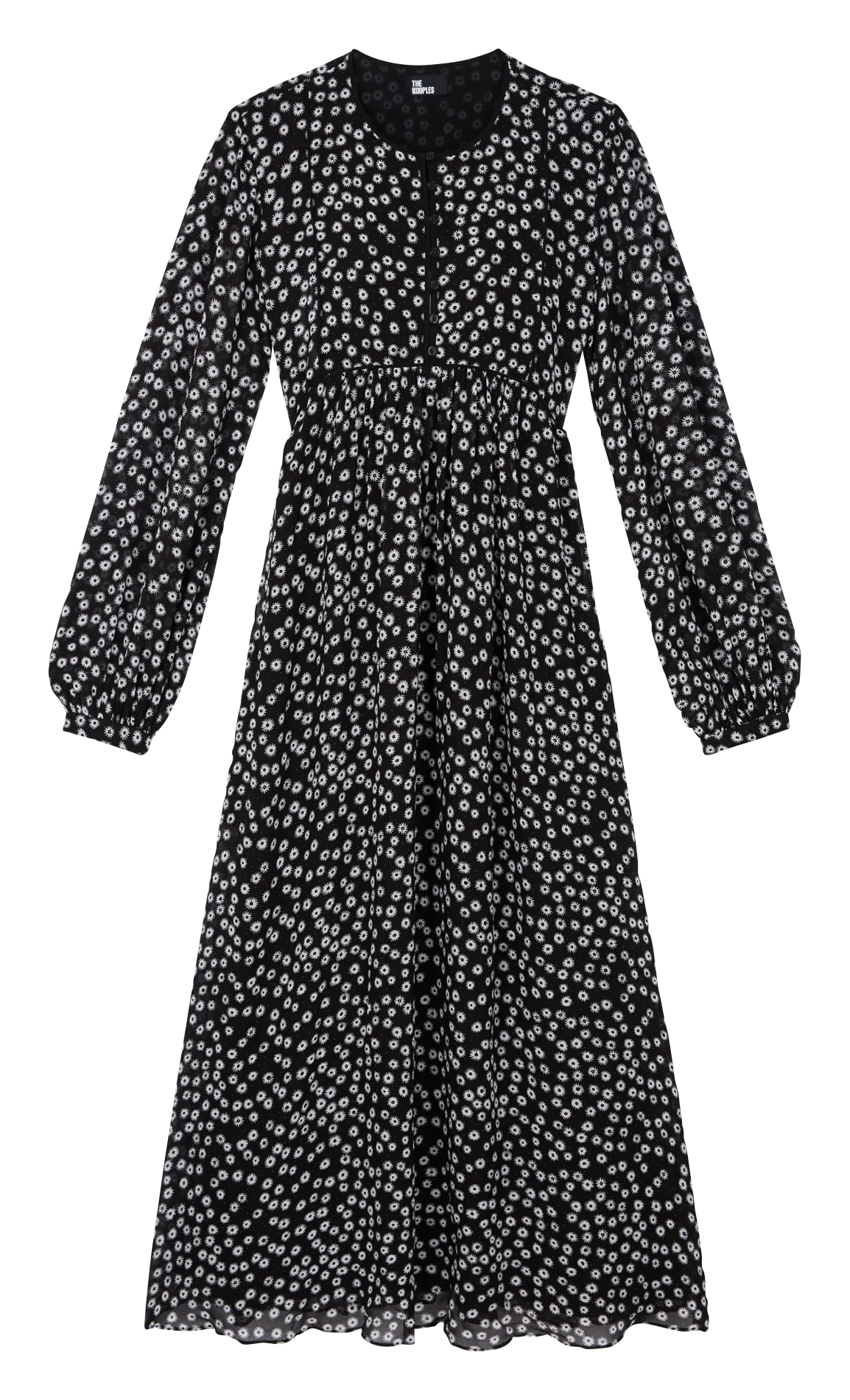 Robe longue en viscose imprimée Noir