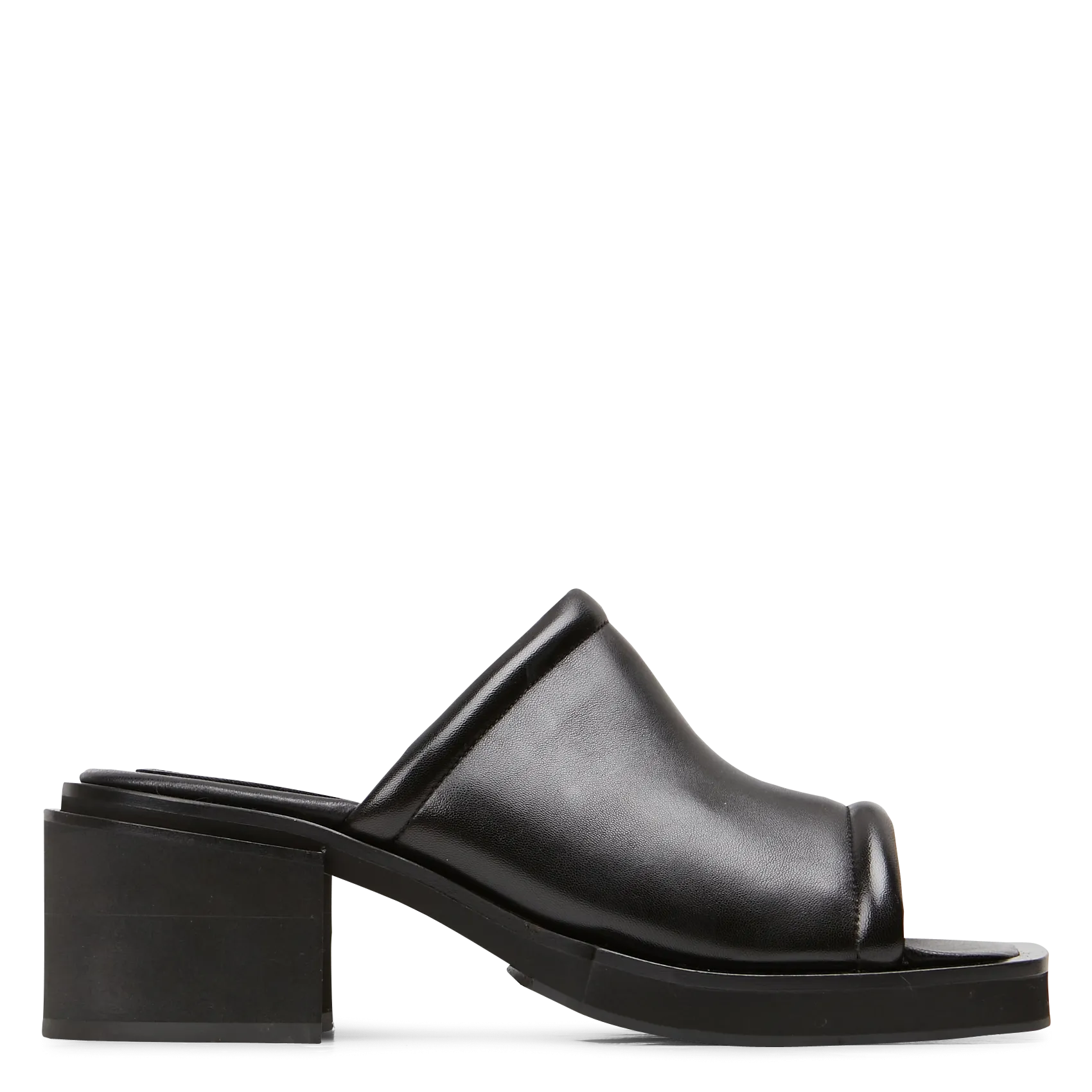 Mules à talon en cuir Noir