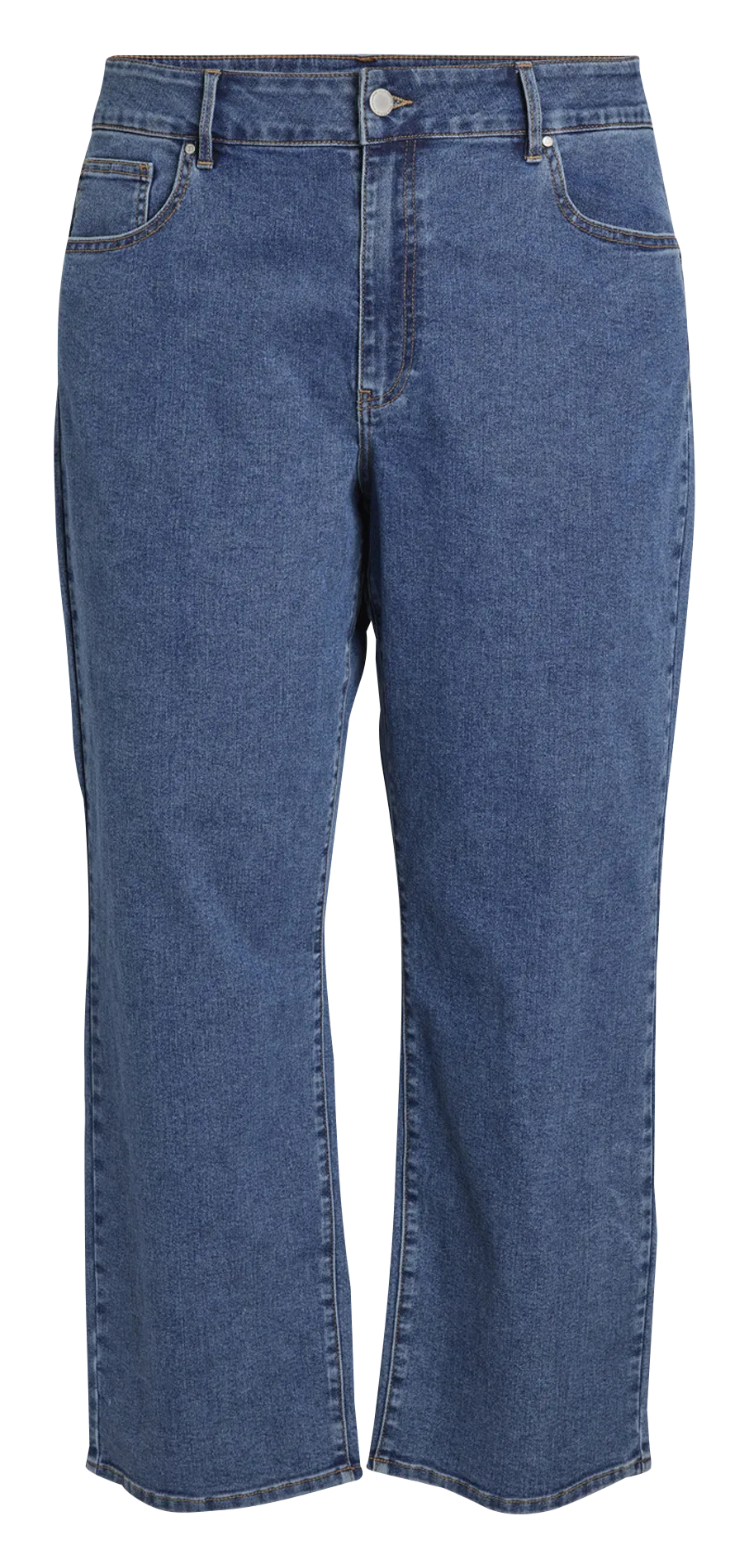 Jean droit en coton mélangé Jean Délavé