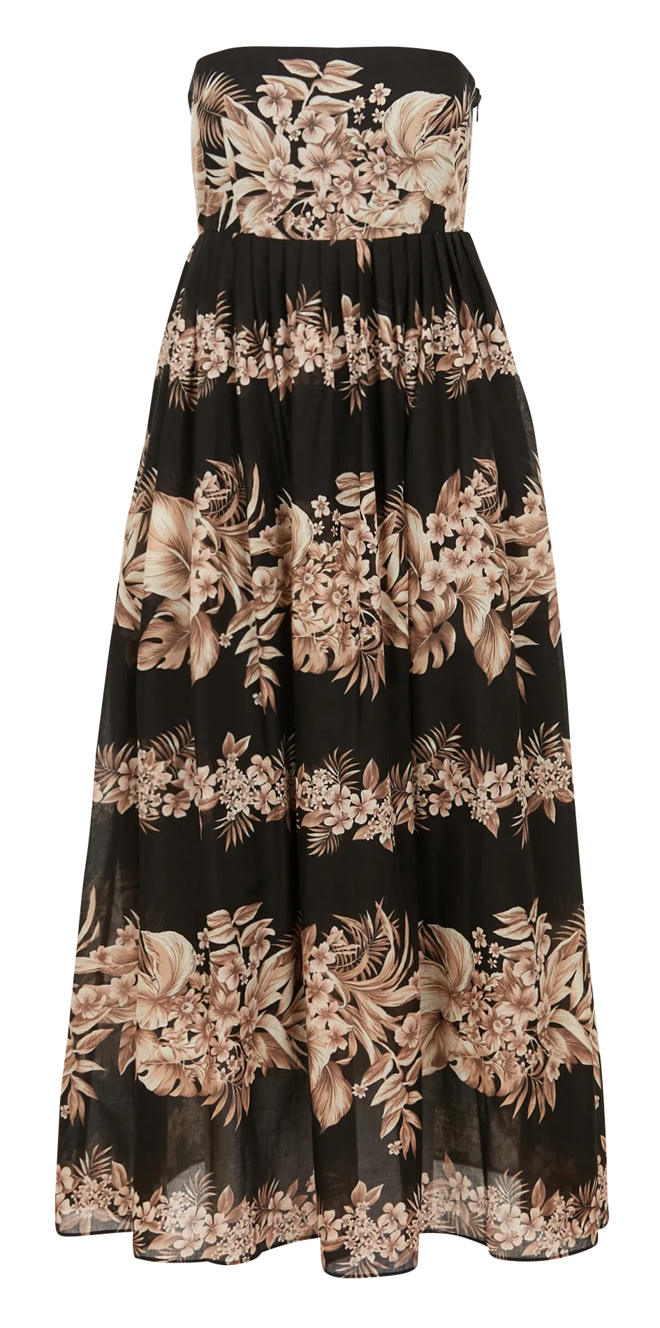 Robe sans bretelles imprimé floral en coton Multicolore