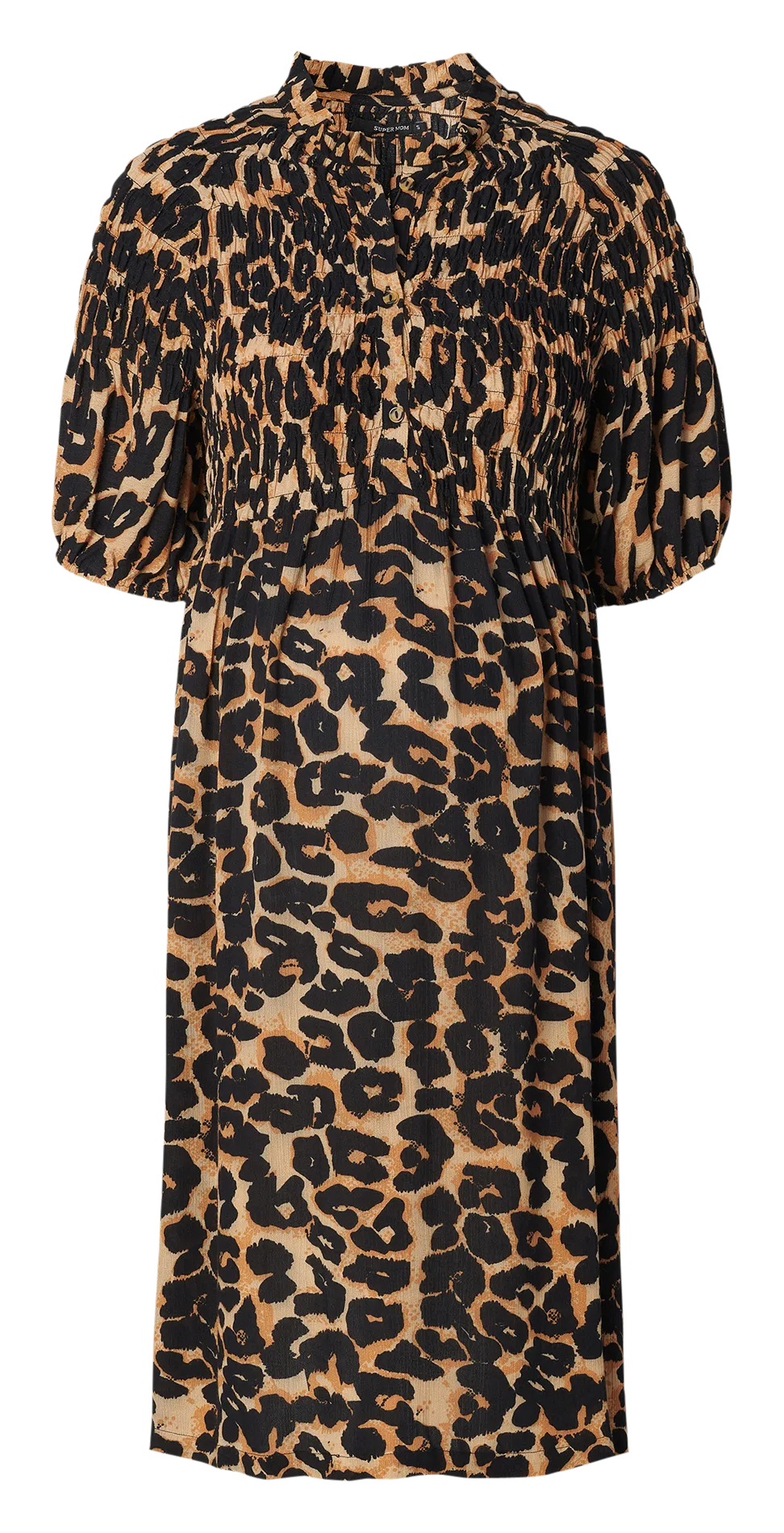 Robe midi col montant ajustée à imprimé léopard Multicolore GALAX