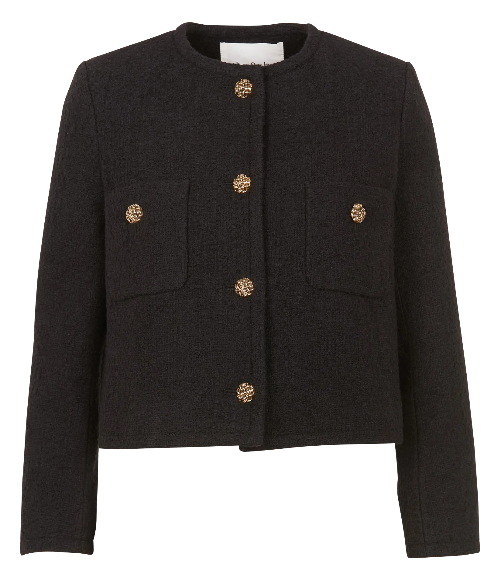 Veste courte en coton mélangé Noir MEREDITH