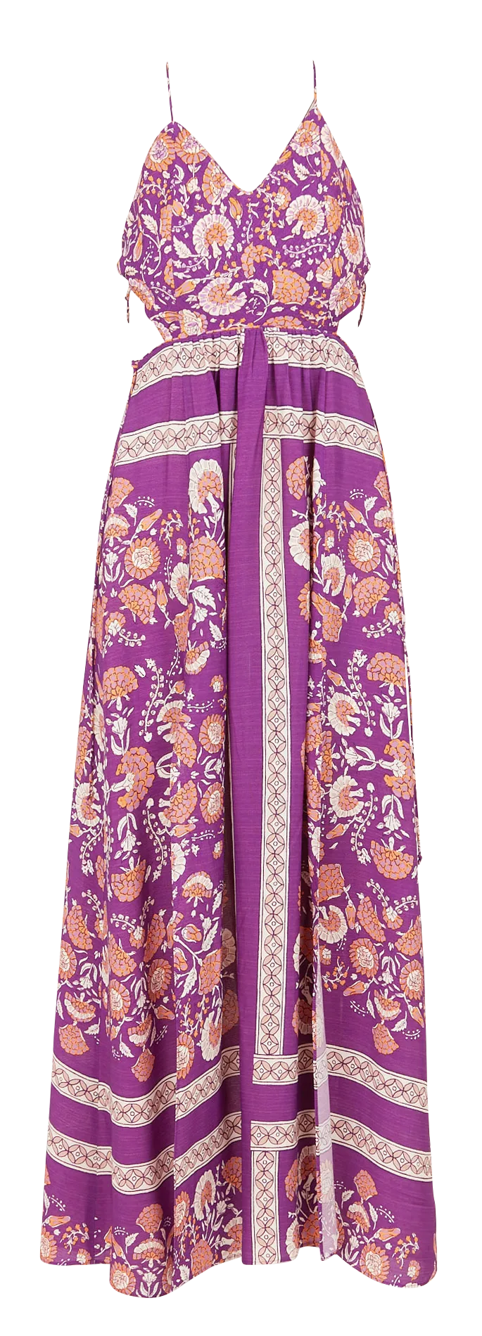Robe longue en viscose imprimée Violet DANDY