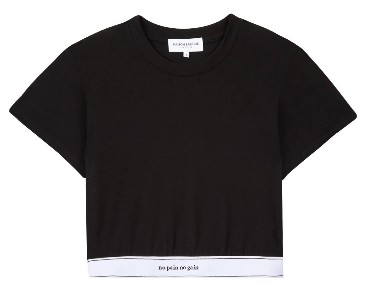 Tee-shirt court col rond " No pain No gain" Noir BOETIE NO PAIN NO GAIN