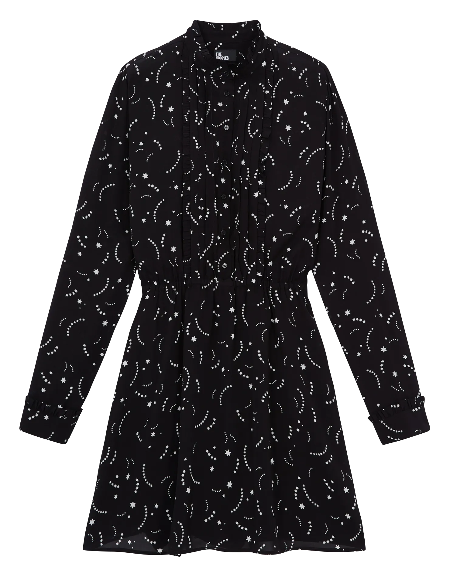 Robe courte en viscose imprimée Noir