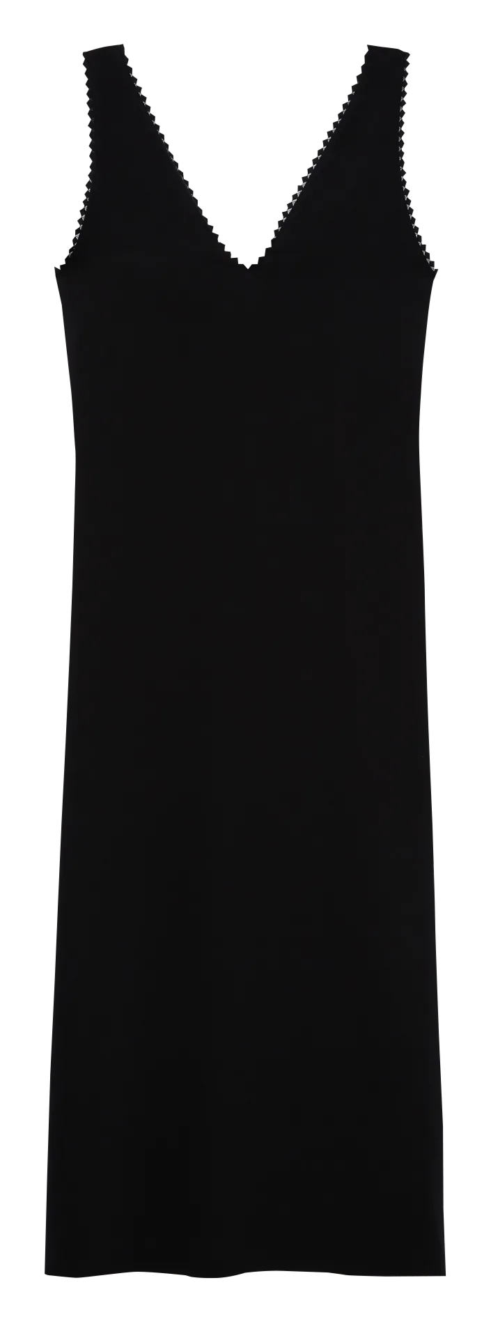 Robe droite à col V Noir